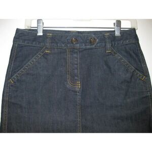 SKIRT ANN TAYLOR SZ 2 Denim Jean Raw Hem‎ WOMEN'S DARK WASH STRAIGHT PENCIL